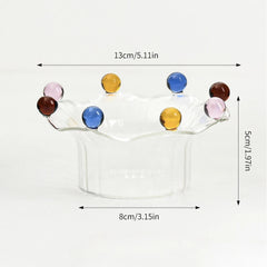 Creative Glass Crown Dish Table Plates Salad Bowls Transparent Ins Ice Cream Yogurt Pudding Dessert Cups Plates Dinnerware Gifts