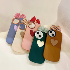 Luxury Korean Cute Cartoon Love Bow Phone Case For iPhone 13 12 11 Pro Max X XS XR 7 8 Plus Soft Back Cover Funda Coque