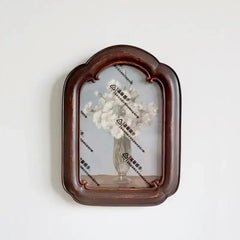 YICKYUE  -  Chinese Classical Deep Wood Picture Frame, Nostalgic Wall Picture Frame, European Relief Resin Glass Frame, Retro Style 118