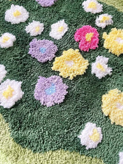 YICKYUE  -  60x120cm Colorful Flower Garden Nature Soft Anti-Slip  Mat Moss Rugs Carpets Bedroom Decor