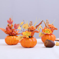 Harvest Artificial Pumpkin Maple Leaf Ornament Autumn Halloween Decorations Thanksgiving Party Fall Home Decor Photography Props