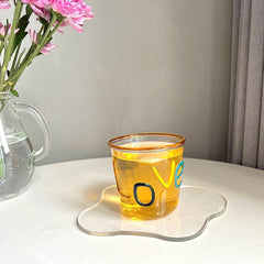 1pc LOVE Letter Mug Handmade Glass Mug Gift for Lovers Tea Cup  Tumbler Cup Coffee Mugs Drinking Glass Couples Girls Gift 10oz