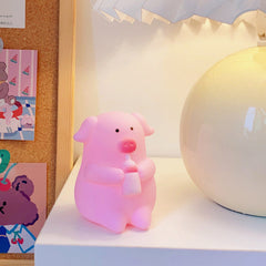 W&G Kawaii Night Light Cartoon Creative Night Light Unplugged Bunny Decoration Bedroom Bedside Lamp Desk Lamp Home Decoration