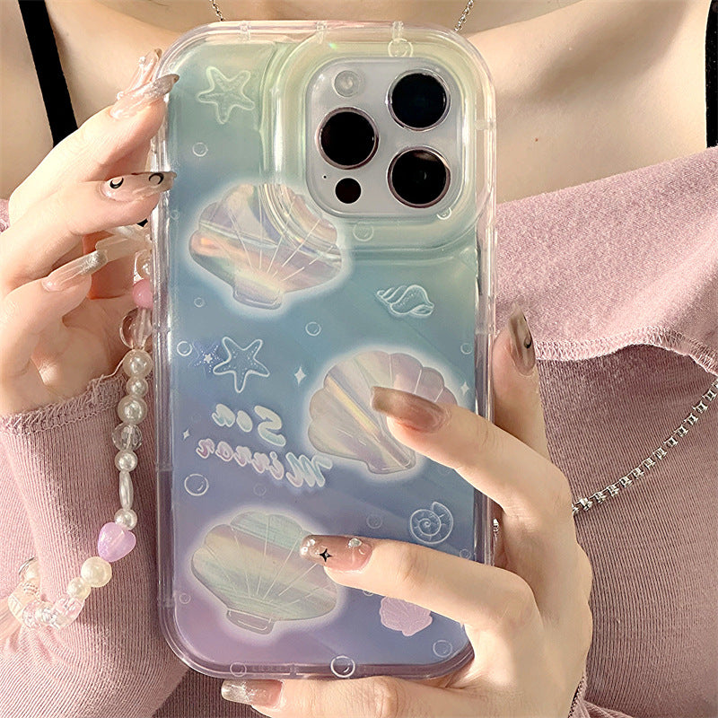 YICKYUE  -  Laser Gradient Star Phone Case For iPhone 11 Case iPhone 14 13 12 Pro Max XS XR X 7 8 6 6s Plus SE Shockproof Soft Clear Cover