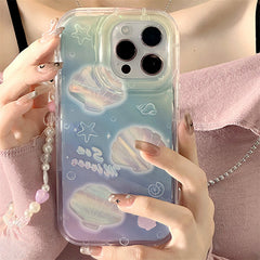 YICKYUE  -  Laser Gradient Star Phone Case For iPhone 11 Case iPhone 14 13 12 Pro Max XS XR X 7 8 6 6s Plus SE Shockproof Soft Clear Cover