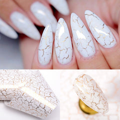 1 Box Glitter Marble Series Nail Transfer Foil Stickers Gold White And Black Bright Slider For Nails DIY Decoration Manicures
