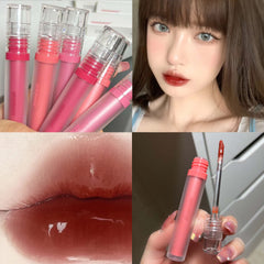 Yickyue Transparent Jelly Lip Glaze Mirror Water Lipstick Waterproof Moisturising Lip Gloss Long Lasting Non-stick Cup Korean Cosmetics