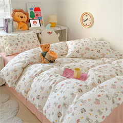 YICKYUE  -  White Black Milk Cow Bedding Set Single Twin Full Queen Size Duvet Cover Set Boys Girls 150x200 Flat Sheet Pillowcase Bed Linen