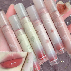 YICKYUE  Flower Glossier Mirror Water Lip Gloss FLORTTE Moisturizing Transparent Glass Lip Stain Cheap Lipstick Makeup For Women Cosmetic