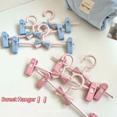 * Mushrooms 9527 *Korean Sweet Girl Heart 3 Sets of Cute Butterfly Clip Clothes Rack Home Drying Rack Underwear Underwear Rack