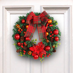 YICKYUE  -  New Creative Red Bow Decoration Christmas Ball Wreath Christmas Wreath Shopping Mall Window Christmas Decoration Pendant Props