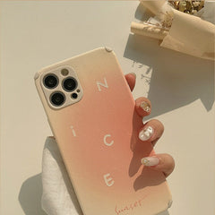 Ins nice leather sunset phone case art cover for iphone 8 7 plus 11 12 mini pro max x xs max xr shockproof protective capa shell