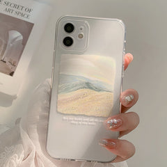 Original diy oil painting clear silicone phone case shockproof capa for iphone se 2020 8 7 plus xs max x xr 11 12 mini pro max
