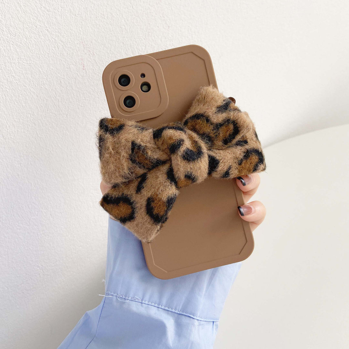 Leopard 3D bow silicone soft matte cover for iphone 11 13 pro max 12 mini x 7 8 plus xsmax xr jane back cover phone case