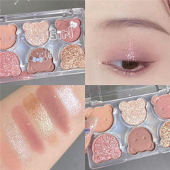 6 Color Eyeshadow Palette Pearly Matte Earth Color Eyeshadow Portable Glitter Long Lasting Natural Eyeshadow Eye Pigments Makeup