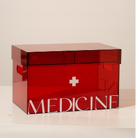 YICKYUE  -  Acrylic Large Capacity Medicine Box Home Portable Simplicity Medicine Storage Box Emergency Medical Handle Box First Aid Kit