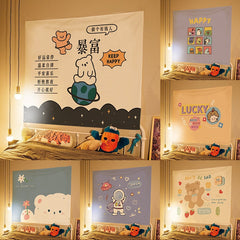 W&G Tapestry Wall Hanging Cartoon Background Cloth Bedroom Wall Cloth Bedside Room Renovation Home Decoration Live Tapestry
