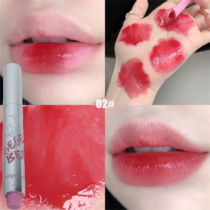 YICKYUE  -  Heart Jelly Red Tea Moisturizing Lipstick Pen Smooth Long Lasting Lip Gloss Clear Mirror Lipgloss Korean Lip Makeup Cosmetics