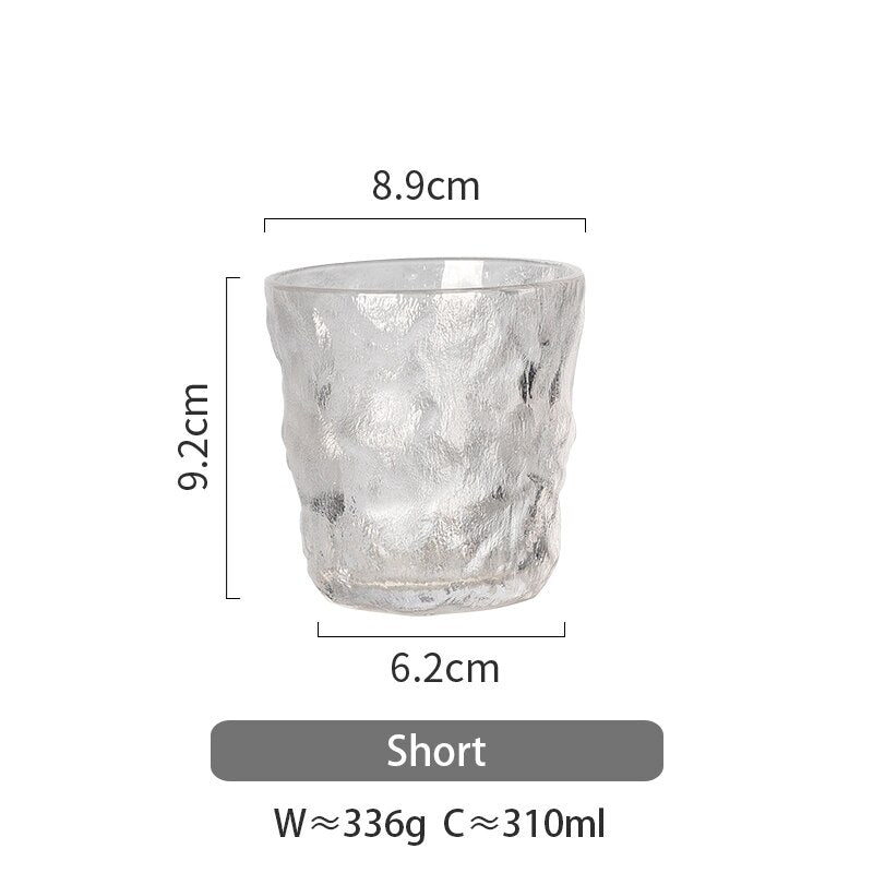310/370ml Creative Transparent Glass Water Cup Cocktail Cups Matte Surface Party Beer Glass Household Teacup