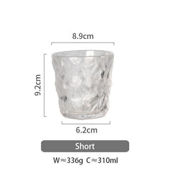 310/370ml Creative Transparent Glass Water Cup Cocktail Cups Matte Surface Party Beer Glass Household Teacup