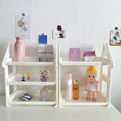Yickyue Bathroom Double-layer Storage Rack Dresser Cosmetics Storage Rack Children's Toys Handmade Ornaments Hand Office Display Table