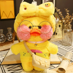 30cm Plush Lalafanfan Ducks Soft Toys Cute Ducks Doll Plush Toy Korean Netred Wearing Hyaluronic Acid Yellow Duck Pillow Gift