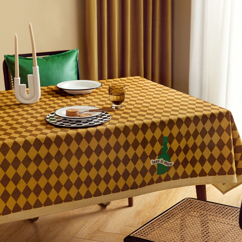 Ins Checkerboard Tablecloth Home Dining Table Cloth Cafe Restaurant Checkered Table Cover High-Quality Background Cloth Desk Mat