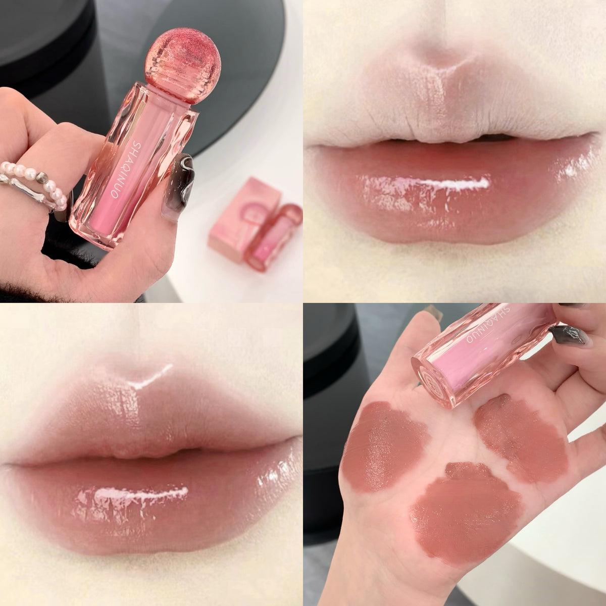 YICKYUE  -  Mirror Liquid Lipstick Tint Water Light Moisturizing Lip Gloss Red Lip Glaze Clear Lastinig Natural Nude Pink Makeup Cosmetics
