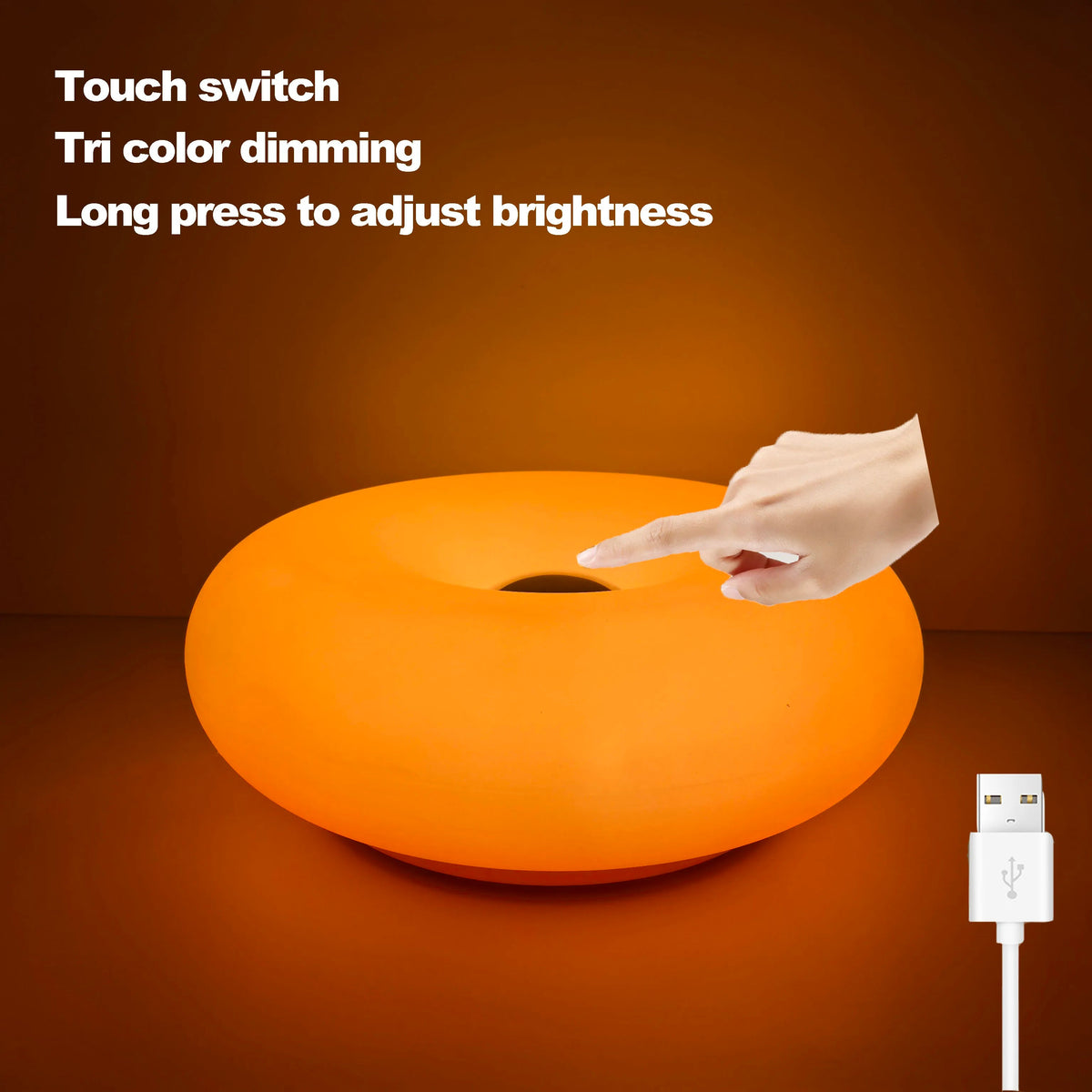 YICKYUE  -  Bauhaus table lamp USB plug bedroom bedside lamp living room dining room decoration donut ambient light