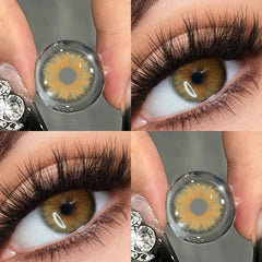 1 Pair Colorful Contact Lenses for Eyes Gold Eye Anime Cosplay Lenses With Prescription Myopia Lenses Green Iris Lens