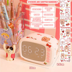 Desk Decor Clock Speaker TV Wireless Bluetooth Speaker Charging Subwoofer Alarm Clock Desktop Kawaii Decoration cute decor