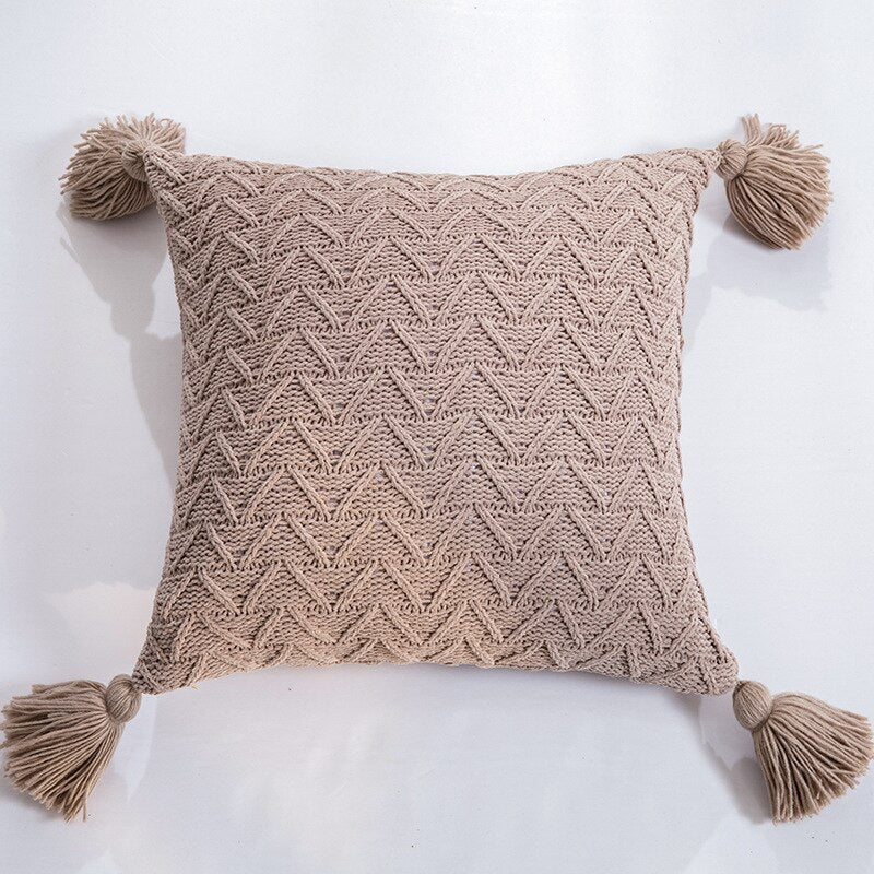 Yickyue Chenille Knitted Throw Pillow Pillowcase Soft Decoration Home Furnishing Without Core pillow cover p35