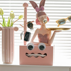 YICKYUE  -  Creative Tissue Box Jewelry Rack Cute Exquisite Storage Box Home Decor Livingroom Ornaments Wooden Key Sundries Finishing Rack