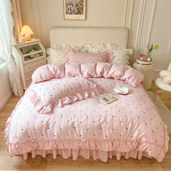 Yickyue Star & Moon Washed Cotton Four-Piece Bed Set