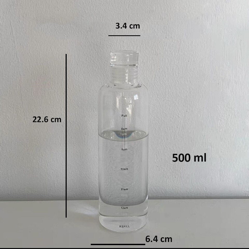 Minimalist Advanced Graduated Water Cup Bottle Ins Style Water Bottle With Cover Portable Glass Transparent Lovely Gift Kettle