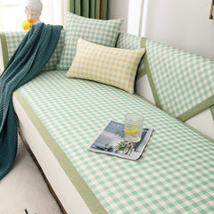 Summer Green Sofa Cover Non-slip Sofas Towel Cool Pad Bed Couch Settee Chair Covers Lce Cushion Pillowcase  Live Room Home Decor