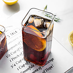 Large square Simple Glass Transparent Cold Drin klarge-capacity  Cup Milk Juice Cup Drink Cup Mousse Cup Water cup Wine glass