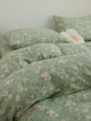 New Spring Summer Pure Cotton Four-Piece Set Beautiful Country Sle Small Flower Print Warm Bedding Duvet Cover eet