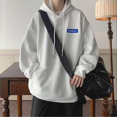 YICKYUE  -  Autumn Winter Spring Solid Versatile Sports Hoodie Casual Men's Loose Tess Sporty Cool Boys Soft Preppy Style School Student