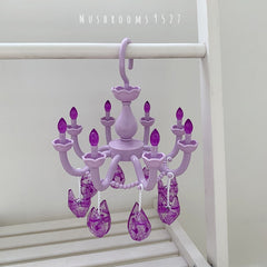 Kawaii Korean Style Girl Heart Retro Crystal Chandelier Shape Clothes Rack Cute Student Bedroom Clothespin Decoration Rack