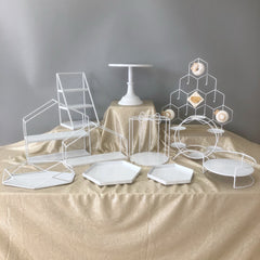 White Iron Dessert Table Decoration Display Stand Cake Tray European Afternoon Tea Dim Sum Rack Cold Meal Tea Break Table
