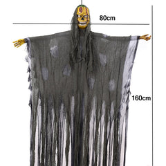 Super Big Size Hanging Ghost Halloween Horror Witch Dolls Electric Toys Voice Control Prop Scary pumpkin head Home Garden Decor