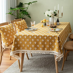 Floral Yellow Nordic Fresh Rectangular Dining Tablecloths