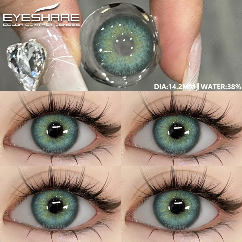 YICKYUE  -  1pair Natural Eye Lenses Color Contact Lenses for Eyes Green Lenses Blue Eye Contact Lens Yearly Cosmetic Gray Pupils