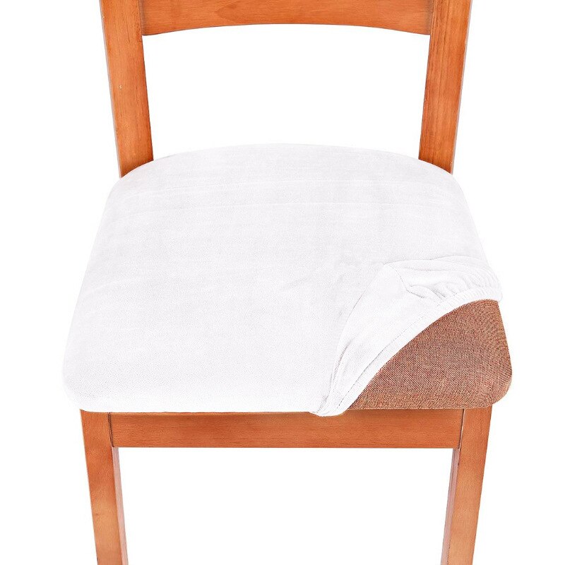 1/2/4/6Pcs Velvet Stretch Chair Seat Cover Spandex Elastic Seat Covers For Dining Room Chairs Home Simple Seat Covers For Chairs