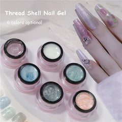 8ml Shell Thread Nail Gel DIY Nail Art Pearl Shell Thread Painting Gel Nail Varnish UV LED Gel 6 Colors Popular Varnish Uv Gel