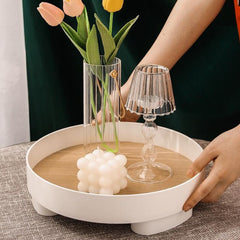 Round Decorative Trays Modern Home Decor Tray for Storage Organizer Storage Box Coffee Table Tray Jewelry Display Food Plates