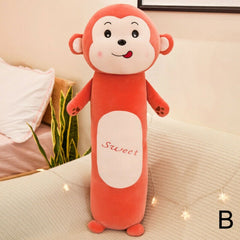 Cylindrical Cartoon Animal Pillow Rabbit Monkey Lazy Plush Toy Children Doll  AN88