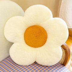 Yickyue Sunflower Rabbit Fur Flower Cushion Office Sofa Chair Student Cushion Petal Futon Pillow Cushion Home Decoration