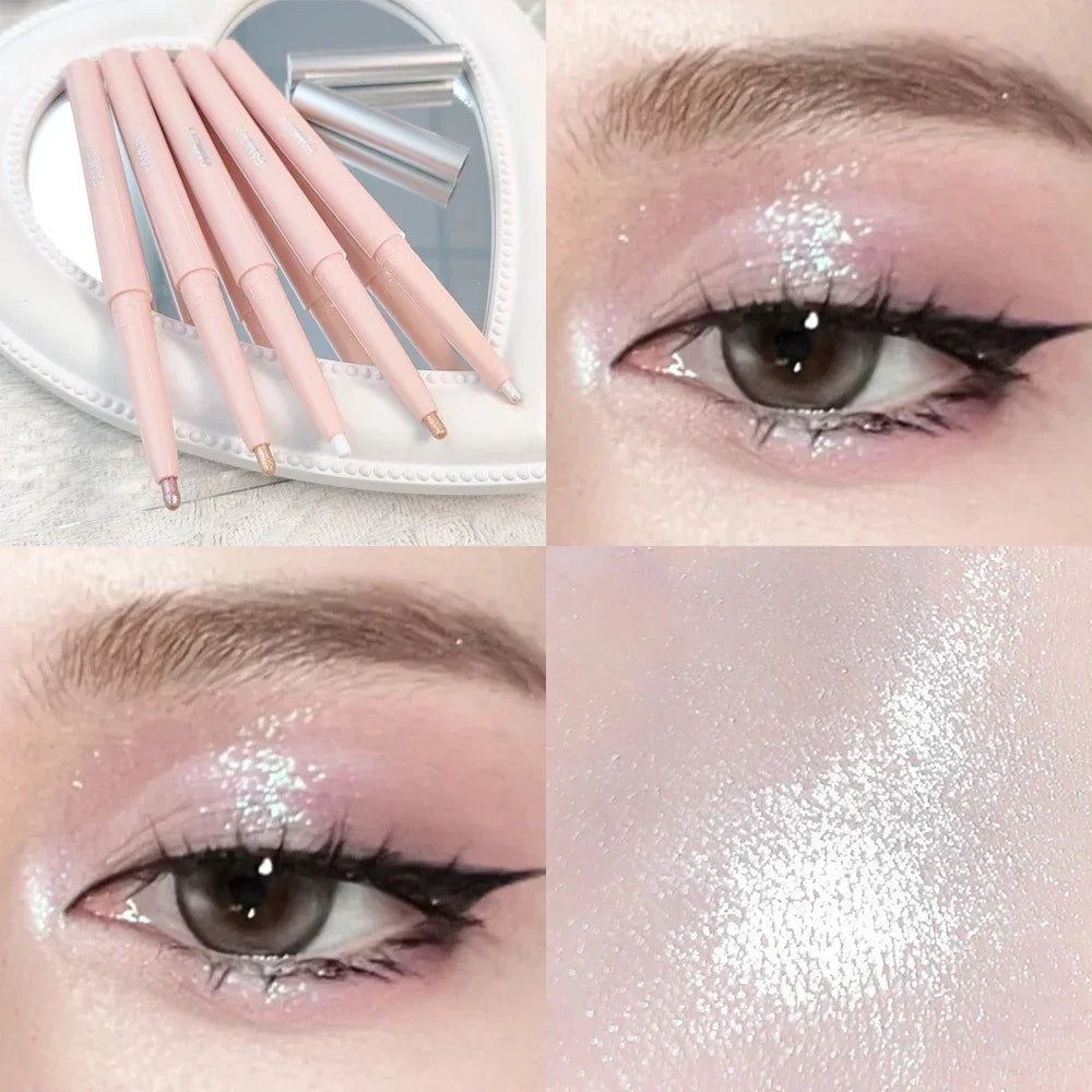 YICKYUE  -  Sequin Eyeshadow Pencil Waterproof Diamond Glitter Highlighter Stick Pearl White Silkworm Eyeliner Pen Korean Makeup Cosmetics